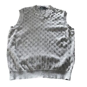 TUNDRA Canada Cotton Sweater Vest Size L Square Knit Preppy